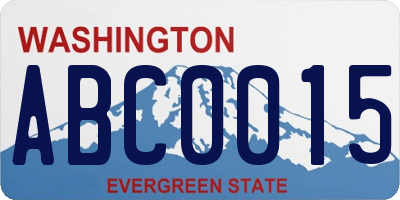 WA license plate ABC0015