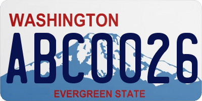 WA license plate ABC0026