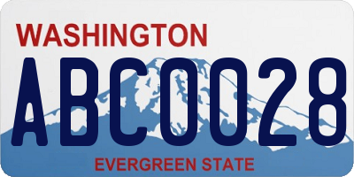 WA license plate ABC0028