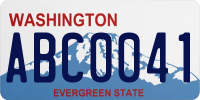 WA license plate ABC0041