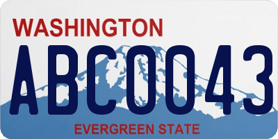 WA license plate ABC0043