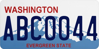 WA license plate ABC0044