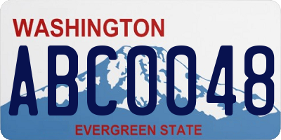 WA license plate ABC0048