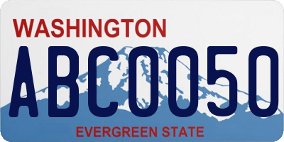 WA license plate ABC0050
