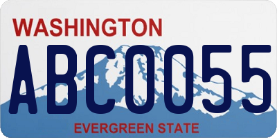 WA license plate ABC0055