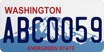 WA license plate ABC0059