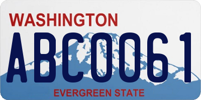 WA license plate ABC0061