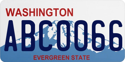 WA license plate ABC0066