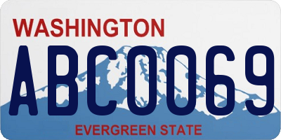 WA license plate ABC0069