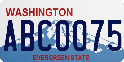 WA license plate ABC0075