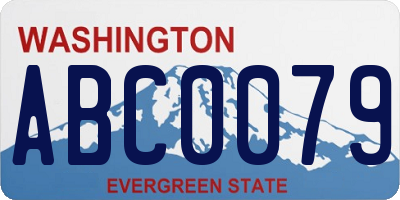 WA license plate ABC0079
