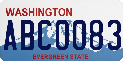 WA license plate ABC0083