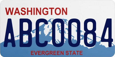 WA license plate ABC0084