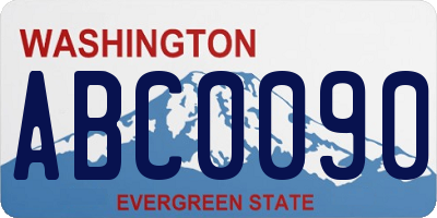 WA license plate ABC0090