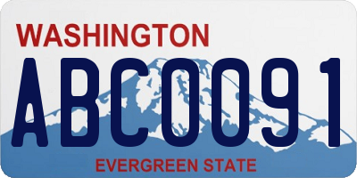 WA license plate ABC0091