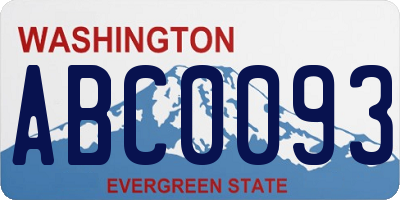WA license plate ABC0093
