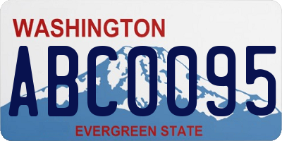 WA license plate ABC0095