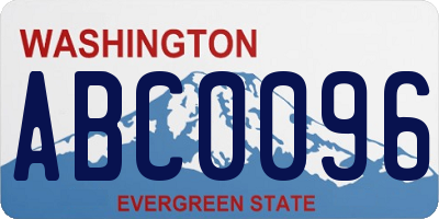 WA license plate ABC0096
