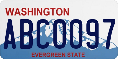 WA license plate ABC0097