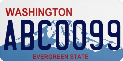 WA license plate ABC0099