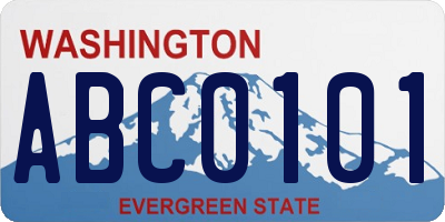 WA license plate ABC0101