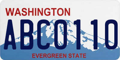 WA license plate ABC0110