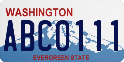 WA license plate ABC0111