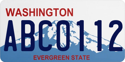 WA license plate ABC0112