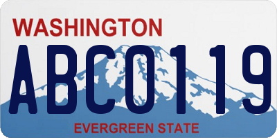 WA license plate ABC0119