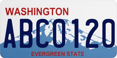 WA license plate ABC0120