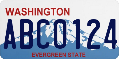 WA license plate ABC0124