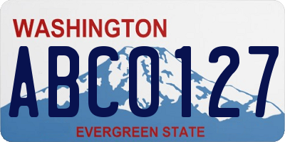 WA license plate ABC0127
