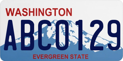 WA license plate ABC0129