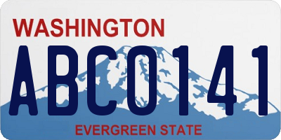 WA license plate ABC0141