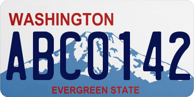 WA license plate ABC0142