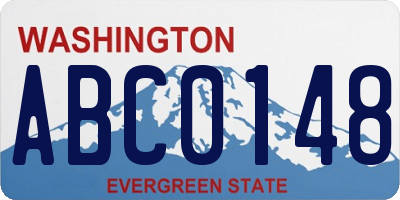 WA license plate ABC0148