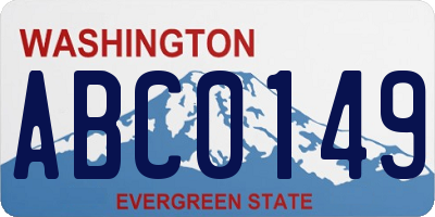 WA license plate ABC0149