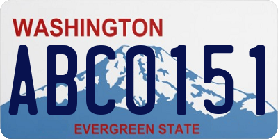 WA license plate ABC0151