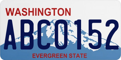 WA license plate ABC0152