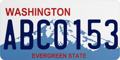 WA license plate ABC0153