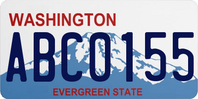 WA license plate ABC0155
