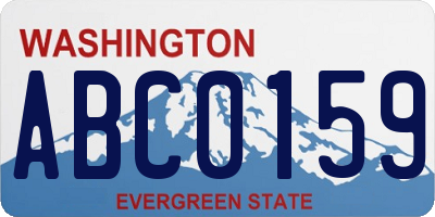 WA license plate ABC0159