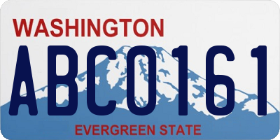 WA license plate ABC0161