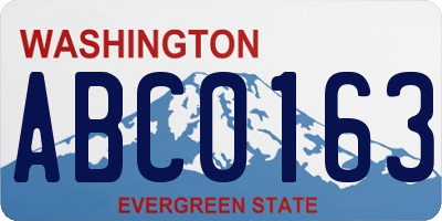 WA license plate ABC0163