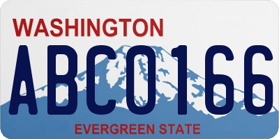 WA license plate ABC0166