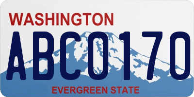 WA license plate ABC0170