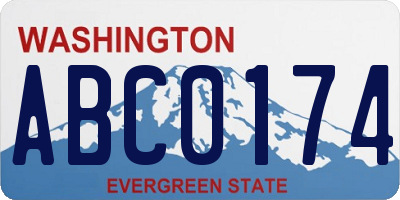 WA license plate ABC0174