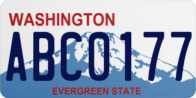 WA license plate ABC0177