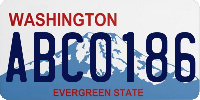 WA license plate ABC0186