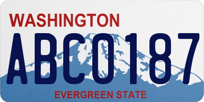 WA license plate ABC0187